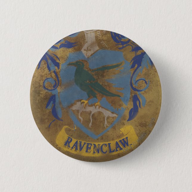 Badge Rond 5 Cm Harry Potter | Peinture Ravenclaw rustique (Devant)