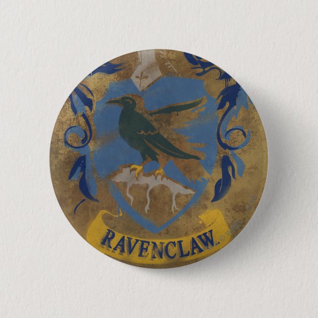 Badge Rond 5 Cm Harry Potter | Peinture Rustique Ravenclaw (Devant)
