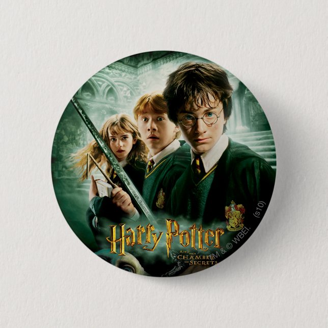 Badge Rond 5 Cm Harry Potter Ron Hermione Dobby Photo de groupe (Devant)