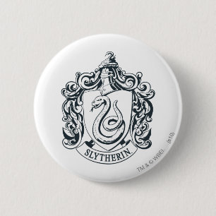 Badge Rond 5 Cm Harry Potter   Slytherin Crest - noir et blanc
