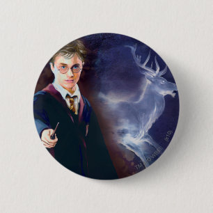 Badge Rond 5 Cm Harry Potter's Stag Patronus