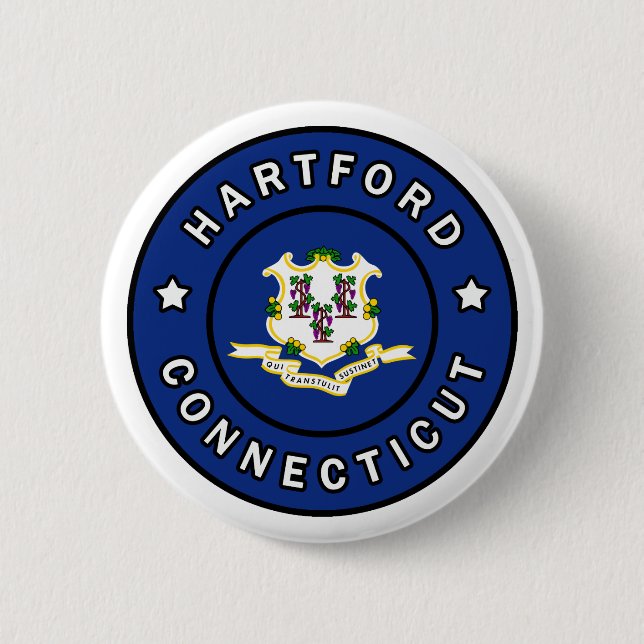 Badge Rond 5 Cm Hartford Connecticut (Devant)