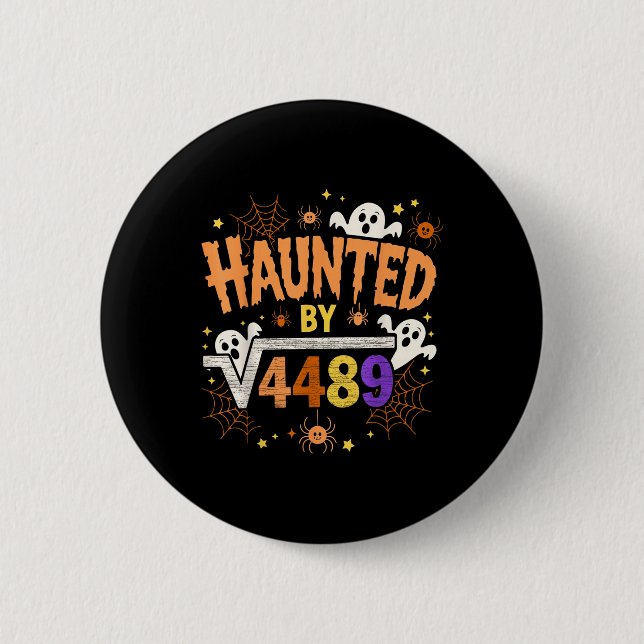 Badge Rond 5 Cm Haunted Halloween Skeleton Haunted Six Seven Numbe (Devant)