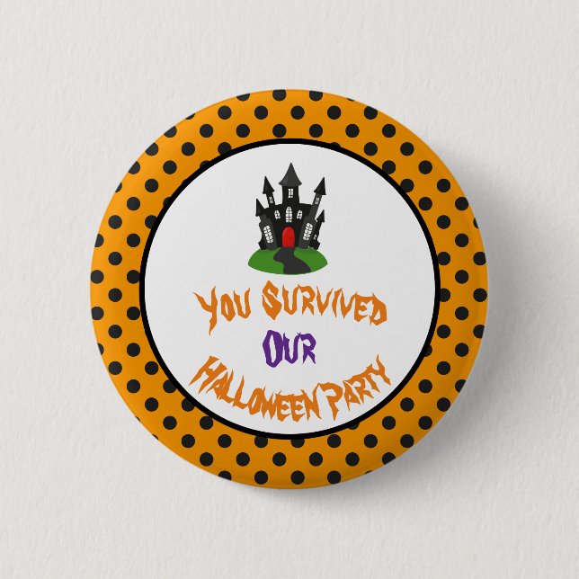 Badge Rond 5 Cm Haunted House Halloween Party (Devant)