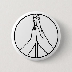Badge Rond 5 Cm Haut bouton de signe de paix cinq