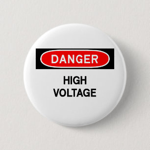 Badge Rond 5 Cm haute tension