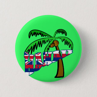 Badge Rond 5 Cm Hawaï avec des produits de palmier