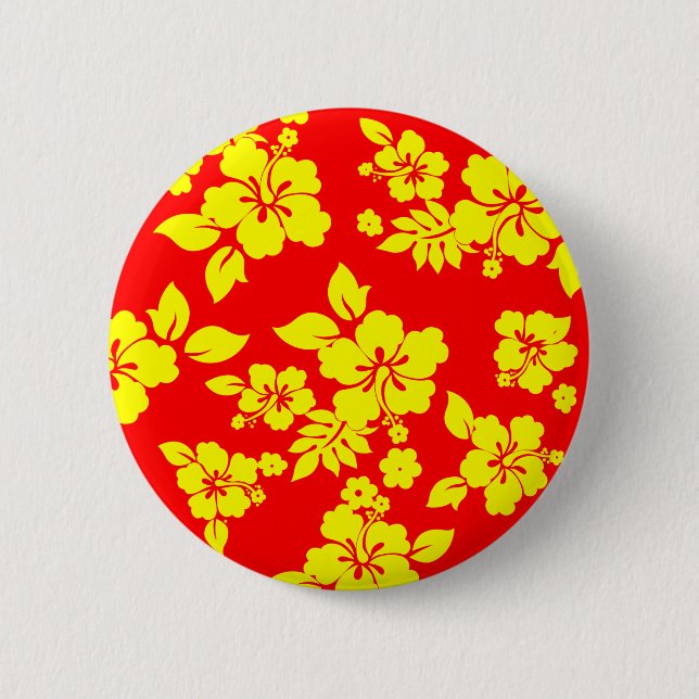 Badge Rond 5 Cm Hawaïen ensoleillé (Devant)