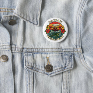Badge Rond 5 Cm Hawaii : l'État Aloha