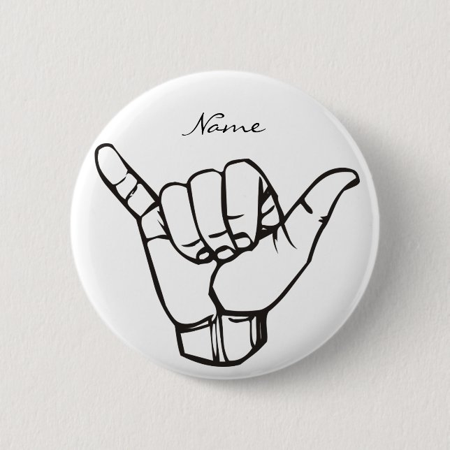 Badge Rond 5 Cm Hawaii Shaka Brah Wave Thunder_Cove (Devant)