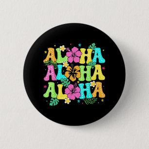 Badge Rond 5 Cm Hawaiian Aloha Tropical Luau Costume Party Hawaii