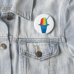 Badge Rond 5 Cm Hawaiian Rainbow Shave Ice Froid Dessert Hawaii