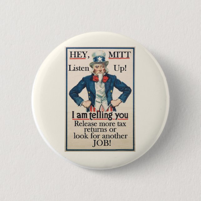 Badge Rond 5 Cm Hé gant ! L'Oncle Sam vous veut… (Devant)