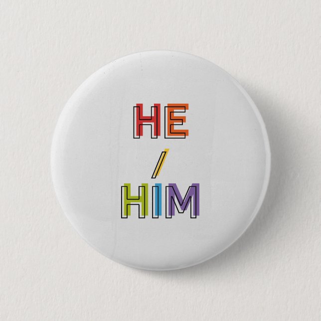 Badge Rond 5 Cm He/Him (Devant)