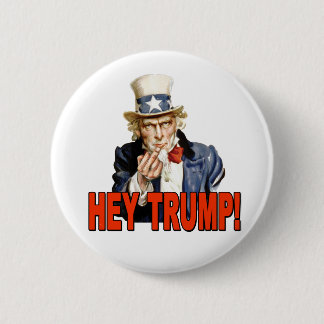 Badge Rond 5 Cm Hé Trump ! Oncle Sam avec le doigt d'honneur Anti 