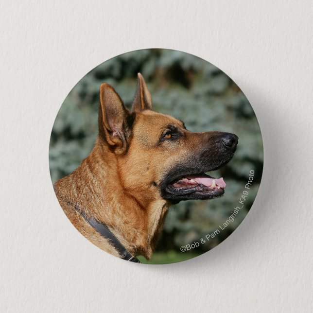 Badge Rond 5 Cm Headshot 1 de berger allemand (Devant)
