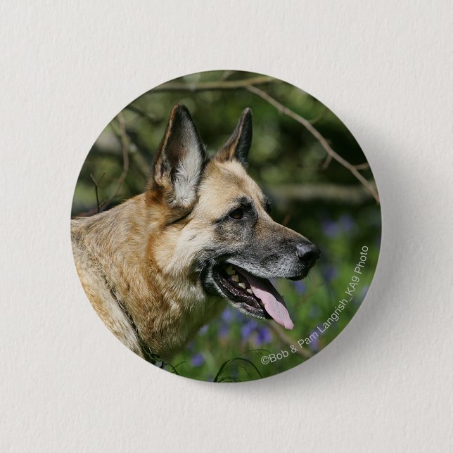 Badge Rond 5 Cm Headshot 3 de berger allemand (Devant)