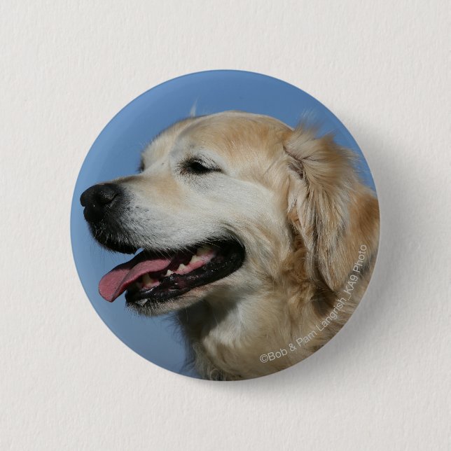 Badge Rond 5 Cm Headshot 4 de golden retriever (Devant)