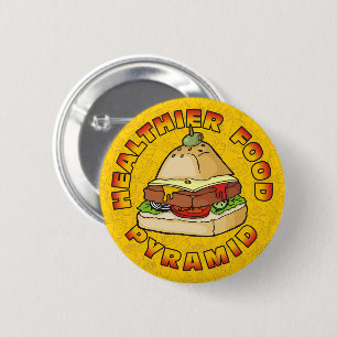 Badge Rond 5 Cm Healthier Food Pyramid