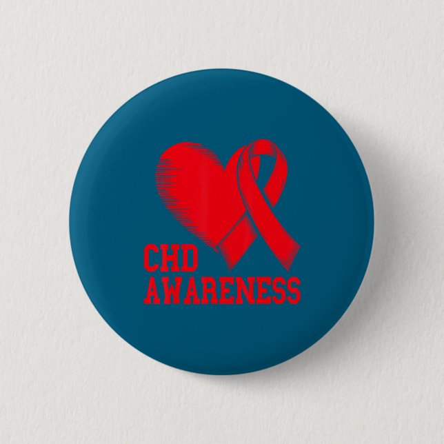 Badge Rond 5 Cm Heart Disease Awareness  (Devant)