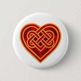 Badge Rond 5 Cm Heart Mind Soul Body Celtic Knot