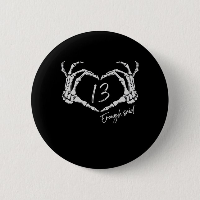 Badge Rond 5 Cm Heart Skeleton Main Classic (Devant)