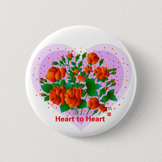 Badge Rond 5 Cm Heart To Heart (Devant)