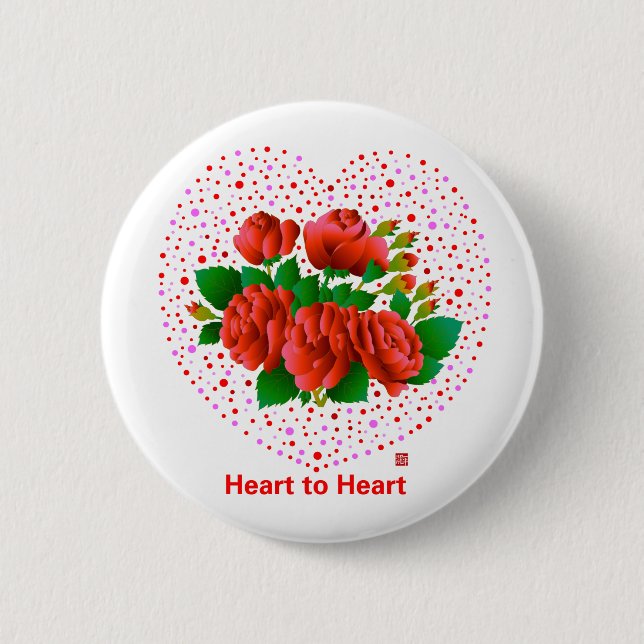 Badge Rond 5 Cm Heart To Heart (Devant)