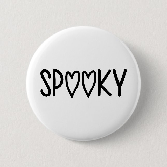 Badge Rond 5 Cm Heart Typography spooky (Devant)