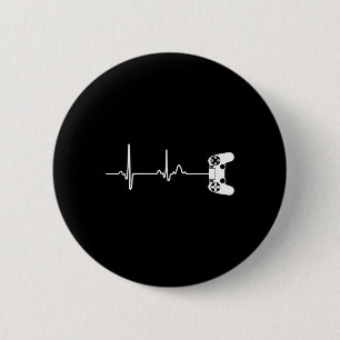 Badge Rond 5 Cm Heartbeat Pour Les Joueurs De Jeux Vidéo