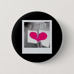 Badge Rond 5 Cm Hearted cassé