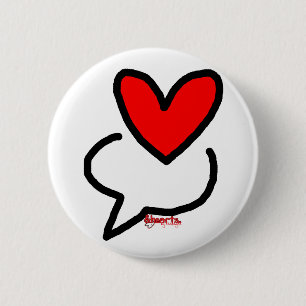 Badge Rond 5 Cm &hearts. Bouton de bulle