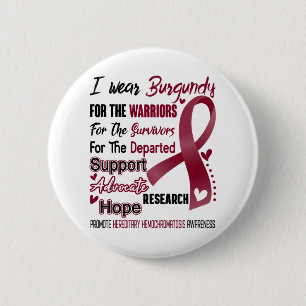Badge Rond 5 Cm Héeditary Hemochromatosis Awareness Month Ribbon
