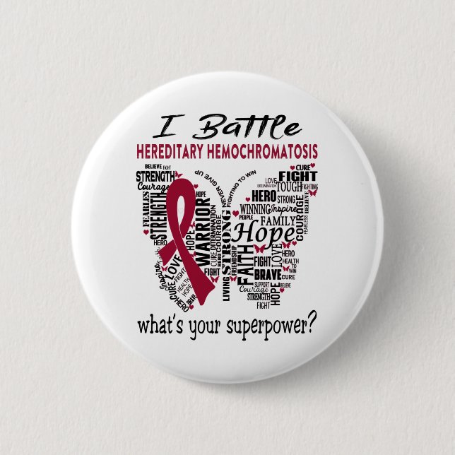 Badge Rond 5 Cm Héeditary Hemochromatosis Awareness Month Ribbon (Devant)