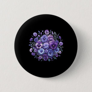 Badge Rond 5 Cm Heimerheimer Purple Floral Pansy Démence Heimerhe