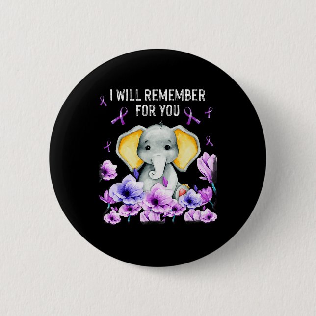 Badge Rond 5 Cm Heimerheimer Sensibilisation Eléphant mignon Je Re (Devant)