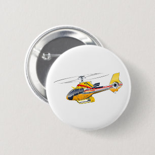 Badge Rond 5 Cm Hélicoptère de dessin