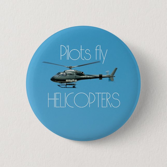 Badge Rond 5 Cm Hélicoptères Pilot (Devant)