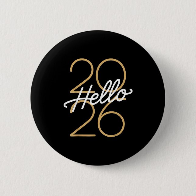 Badge Rond 5 Cm Hello 2026 New Year Celebration Eve Party Men Wome (Devant)