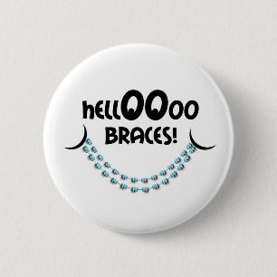 Badge Rond 5 Cm Hello Braces Blue