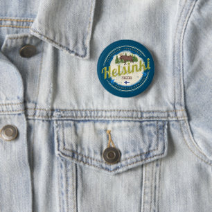 Badge Rond 5 Cm Helsinki capitale de l'orignal Finlande souvenir v