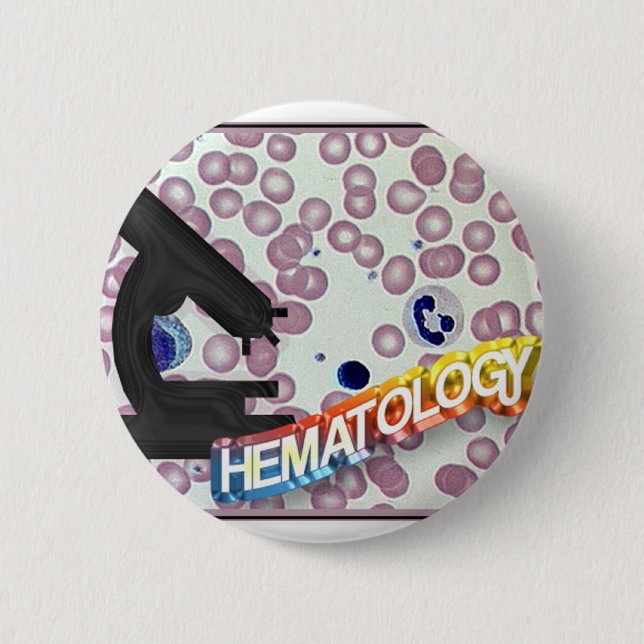 Badge Rond 5 Cm HÉMATOLOGIE - technologie Médicale - laboratoire (Devant)
