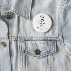 Badge Rond 5 Cm Hen noir et blanc classique sur un oeuf de monogra