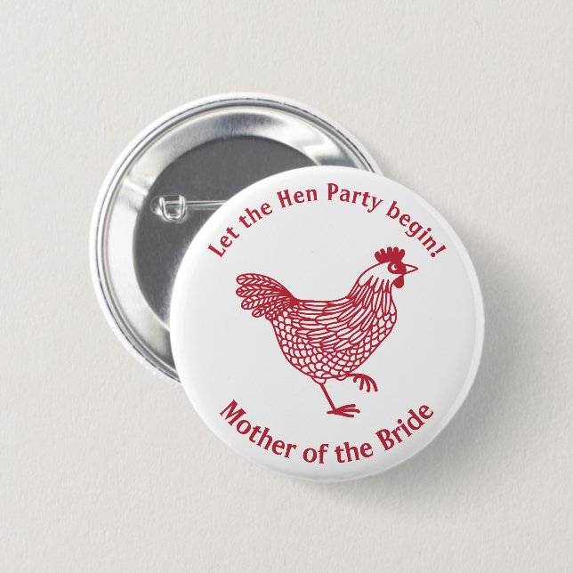 Badge Rond 5 Cm Hen Party Bachelorette Mère de la mariée (Devant & derrière)