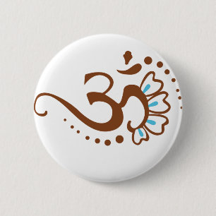 Badge Rond 5 Cm Henné floral OM