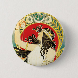 Badge Rond 5 Cm Henri Privat~Livemont ~ Art Nouveau