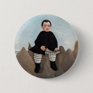 Badge Rond 5 Cm Henri Rousseau - Garçon sur les rochers