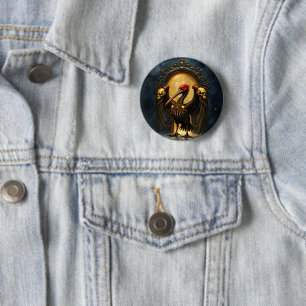 Badge Rond 5 Cm Héraut de la Porte Dorée Le Pélican Nocturne