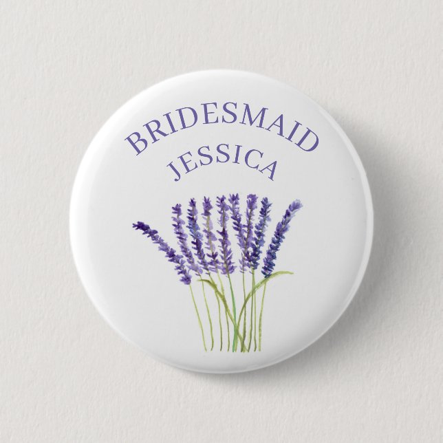 Badge Rond 5 Cm Herbe Lavande de Bridesmaid (Devant)