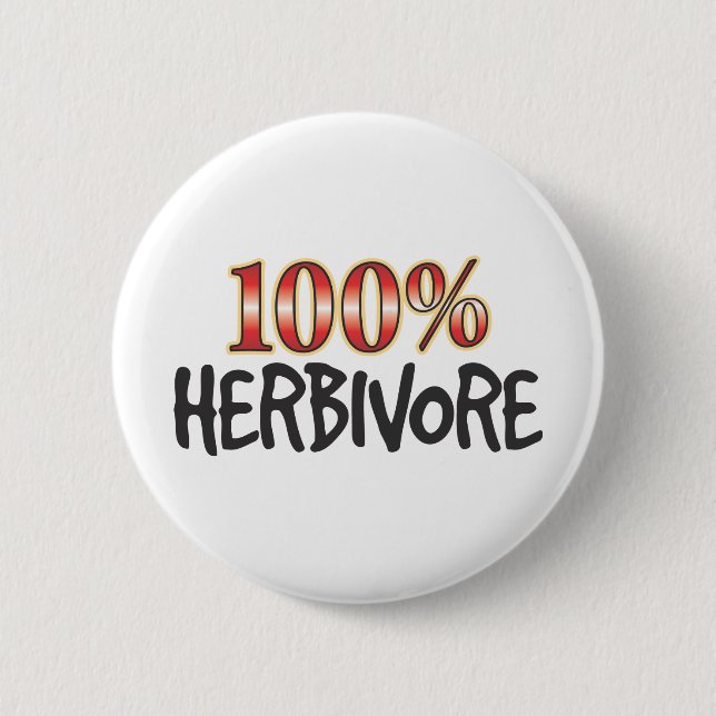 Badge Rond 5 Cm Herbivore 100 pour cent (Devant)